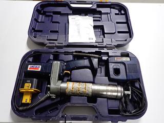 Lincoln 1200 Power Luber Grease Gun, 120V, 6000 PSI (414 BAR), c/w 12V Battery and Charger.