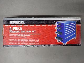 Brico M000315 4-Piece Magnetic Steel Tool Tray Set.