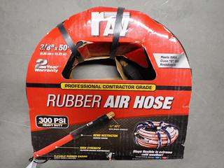 Unused RAV 3/8in x 50ft Rubber Air Hose, 300 PSI.