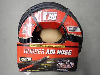 Unused RAV 3/8in x 50ft Rubber Air Hose, 300 PSI.