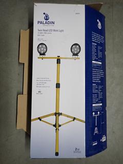 Unused Paladin 55055 Twin Head LED Worklight w/ Tripod, 36W, 2400 Lumens.