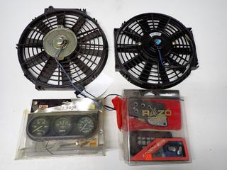 Real Carbon Foot Pedals, Auto Meter Gauge and Fans.