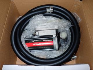 Unused Powertek Model HS18121501 Fuel Transfer Pump, 12V DC, 15 GPM.