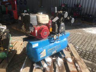 Omega 30 Gallon Gas Powered Air Compressor w/ 11Hp Honda GX 340 Motor and Electric Start. *Good Working Condition*