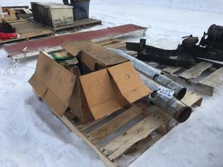 (2) Exhaust Pipes 5in, (3) Kenworth K750 Exhaust Filters and Hand Shovels.