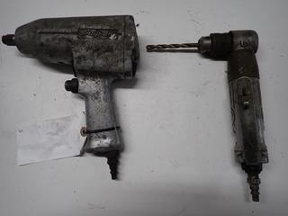 Pneumatic 1/2in Impact Wrench and Vertical Drill.