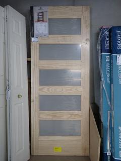 Colonial Elegance 5-Lite Barn Door, 33in x 84in, Damaged.