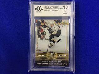 2005-2006 Sidney Crosby #8 Upper Deck Graded Hockey Card.