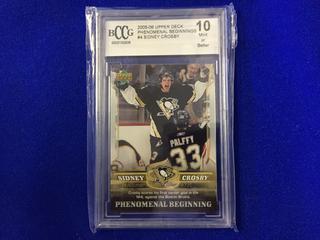 2005-2006 Sidney Crosby #4 Upper Deck Graded Hockey Card.