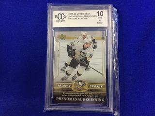 2005-2006 Sidney Crosby #7 Upper Deck Graded Hockey Card.