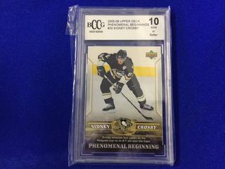 2005-2006 Sidney Crosby #20 Upper Deck Graded Hockey Card.