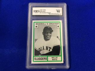 1982 Willie Mays TCMA #43 Greatest Sluggers Sports World Grading Graded Baseball Card.