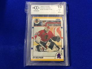 1990/1991 Ed Belfour #103T Score Rookie/Traded Graded Hockey Card.