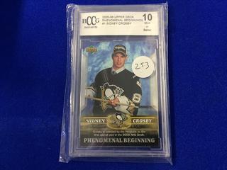 2005-2006 Sidney Crosby #1 Upper Deck Graded Hockey Card.