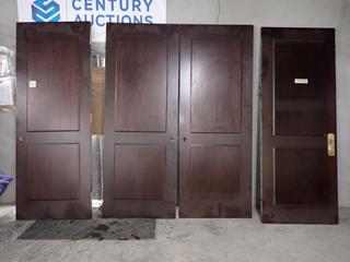 (4) Solid Wood Interior Doors, Approx. 36in x 1-3/4in x 94-1/2in. (WH)