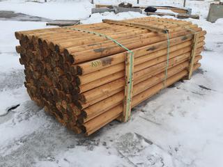 Bundle of Douglas Fir Round Fencing Rails Approximately 8 Ft. 6 In. L x 3 1/2 In. In Diameter, 138/Bundle, Control # 7512.