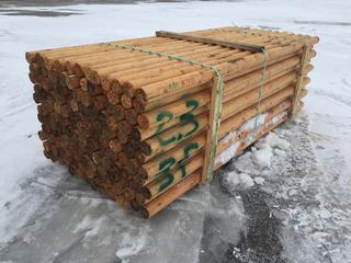 Bundle of Douglas Fir Round Fencing Rails Approximately 8 Ft. 6 In. L x 3 1/2 In. In Diameter, 138/Bundle, Control # 7513.