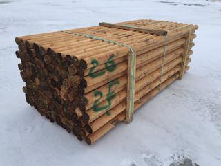 Bundle of Douglas Fir Round Fencing Rails Approximately 8 Ft. 6 In. L x 3 1/2 In. In Diameter, 138/Bundle, Control # 7514.