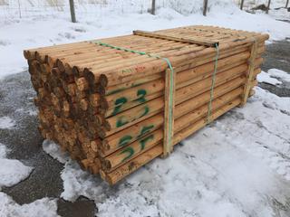 Bundle of Douglas Fir Round Fencing Rails Approximately 8 Ft. 6 In. L x 3 1/2 In. In Diameter, 138/Bundle, Control # 7516.