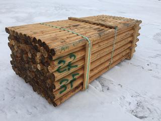 Bundle of Douglas Fir Round Fencing Rails Approximately 8 Ft. 6 In. L x 3 1/2 In. In Diameter, 138/Bundle, Control # 7518.