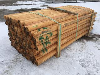 Bundle of Douglas Fir Round Fencing Rails Approximately 8 Ft. 6 In. L x 3 1/2 In. In Diameter, 138/Bundle, Control # 7519.