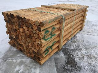 Bundle of Douglas Fir Round Fencing Rails Approximately 8 Ft. 6 In. L x 3 1/2 In. In Diameter, 138/Bundle, Control # 7520.