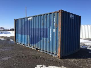 20 Ft. Storage Container c/w Lift Pockets, # 1022945, *Exterior Damaged/Dented*