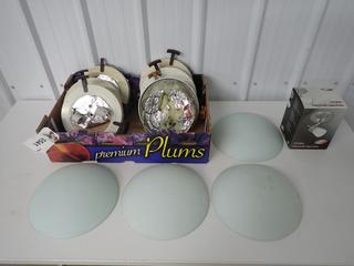 (6) Flush Mount Light Fixtures, (4) Glass Covers and Track Light. (4-A-2)