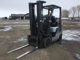 Nissan MCP E-24 4,400 LB Forklift c/w Nissan 2.1L LPG, Direct Trans, FOPS, 3 Stage Mast w/Side Shift, 21x7x15 Front, 413/152-285.8 Rear Tires, Showing 21738 Hours, SN CPL02-9P7153, * Fuel Issue*