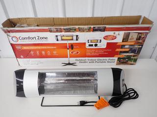 Comfort Zone Model CZPH15RS3 Outdoor/Indoor Electric Heater with Stand, 120V, 60Hz, 1500W. (1-B-2)