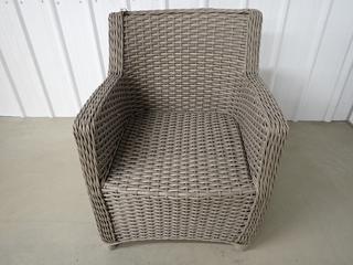 Unused Baltimore Grey Weave Armchair. (WH)