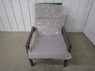 Unused Denver Grey Lounge Chair with Cushions. (WH)