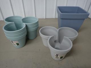 Assorted Plastic Plant Pots, Damaged. (8-P-1)