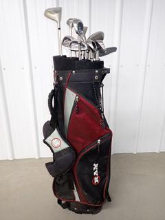 Set of Right Handed Golf Clubs, c/w (8) Irons with New Grips, Putter, Fairway, Driver and RAM Bag. (9-E-2)