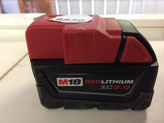 Milwaukee M18 Red Lithium Battery w/ M18 Power Source. (28-F-1)