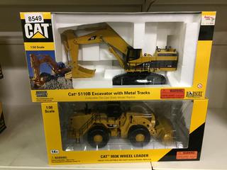 CAT 5110B Excavator With Metal tracks 1:50 Scale Diecast Model, CAT 993K Wheel Loader Diecast Model, In Boxes. (28-B-3)