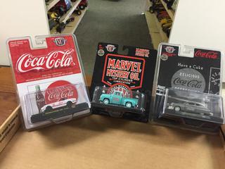 Assorted Diecast Models, In Boxes. Greenlight, M2 Machines, Coca-Cola. (27-D-2)