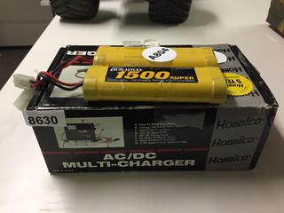 Hobbico AC/DC Multi-Charger w/ (2) Duratrax 1500 7.2 Volt Batteries. (21-A-1)