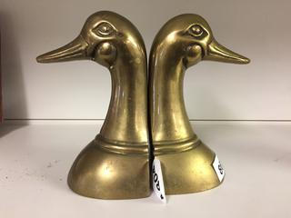 (2) Brass Duck Bookends. (20-A-2)