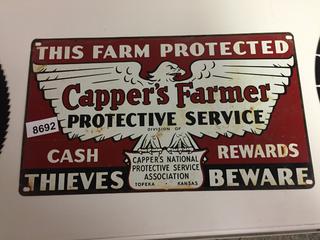 This Farm Protected Metal Sign. 8 in x 14 in. (20-C-3)