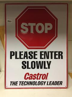 Vintage Stop Metal Sign. 18 in. x 24 in. (20-E-3)