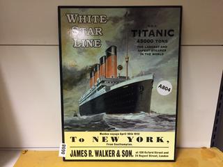 Titanic Metal Sign. 12 in. x 15 1/2 in. (20-E-3)