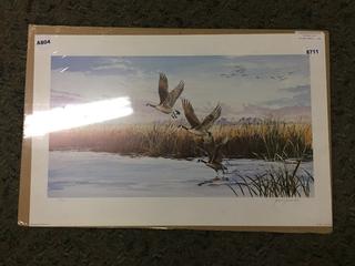 Tall Flight Geese 27 in. x 18 in. Print. (20-A-4)