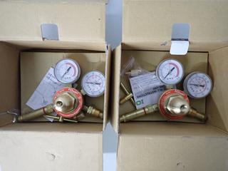 (2) IOxygen Type VM-1.4m Gas Regulator and Flow Gauge.