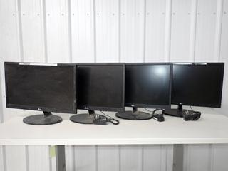 (4) LG 22in Computer Monitors, No. 22M38D-B. (6-A-3)