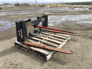 Hay Spear Skid Steer Attachment, 3,000 LB Capacity w/3 Way For Trailer Hitch, Control # 7637