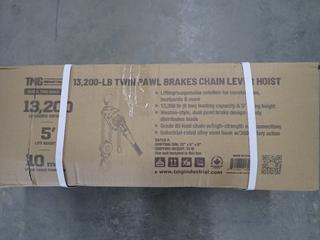 Unused TMG Industrial 6 Ton 5ft. Lift Lever Chain Hoist, Twin Pawl Brakes, ASME B30.21, TMG-AHL6.  (1-B-1)