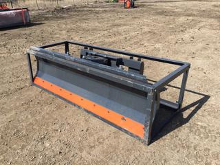 Unused TMG Industrial 86in. Skid Steer Dozer Blade/Snow Pusher, 30 degree Left & Right, Bolt-On Cutting Edge, Adjustable Skid Shoes, Universal Quick Mount, TMG-DB86. Control # 7614.