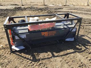 Unused TMG Industrial 70in. 3-Point Hitch Rotary Tiller, 35-55 HP Tractor, 6in. Tilling Depth, PTO Shaft Included, Category 1 & 2 Hookup, TMG-RT175. Control # 7616.