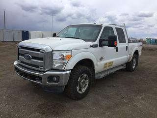 2014 Ford F250 XLT SD Crew Cab 4x4 Pickup Truck c/w 6.7L Powerstroke, Auto, A/C, Keyless Entry, Tow Mirror, 275/70R18 Tires, Showing 289,601 Kms, VIN 1FT7W2BT6EEA56132, *Service Light On, Engine Light On, Front Bumper Damaged, Needs Engine Work*